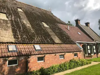 Dakpannen vervangen Friesland - In Stiens een rieten dak vervangen voor Nelskamp f8 (1/2) dakpannen